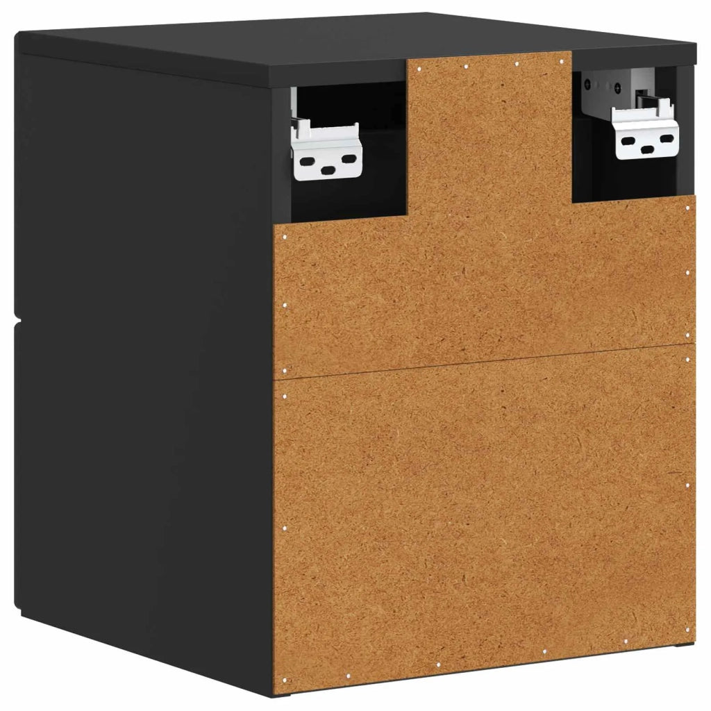 Mobiletto da notte a muro 2 pcs Nero 33 x 34,5 x 40 cm 898468