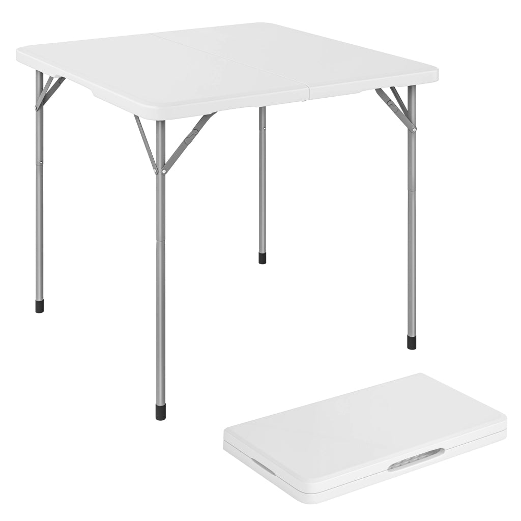 Tavolo da campeggio pieghevole quadrato ¨C Xylo ¨C metallo HDPE bianco 86x86x74 cm