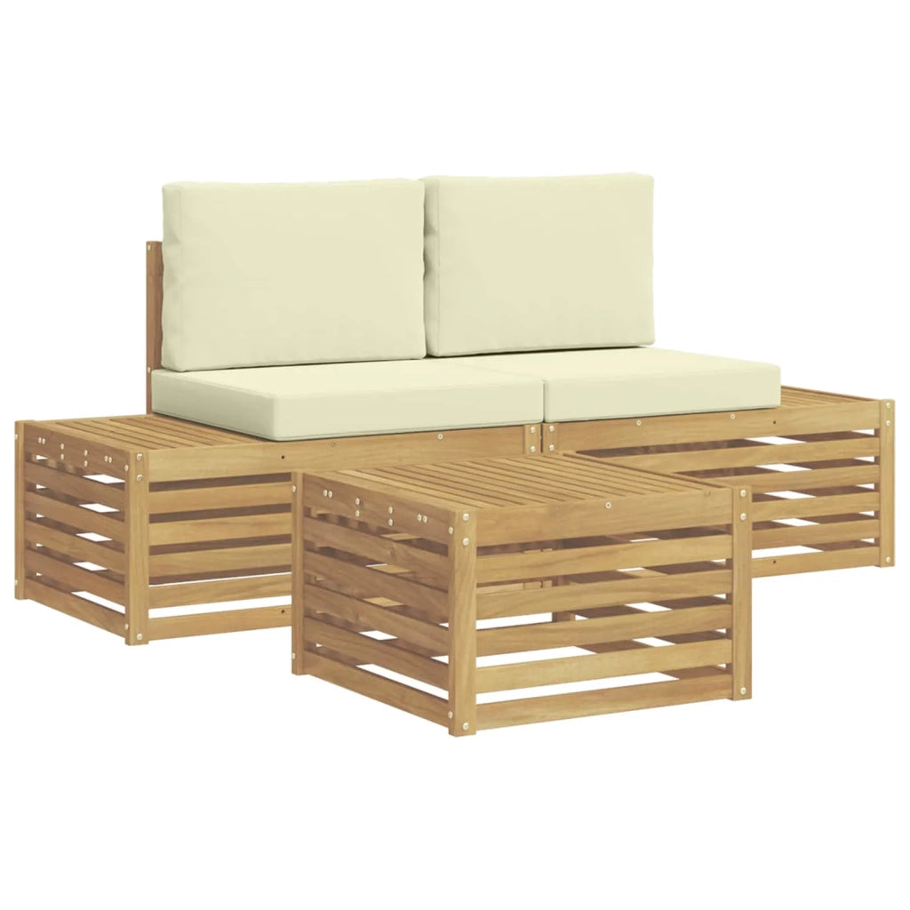 Set di divani da esterno Bianco 59 x 59 x 37 cm Poliestere 3392460