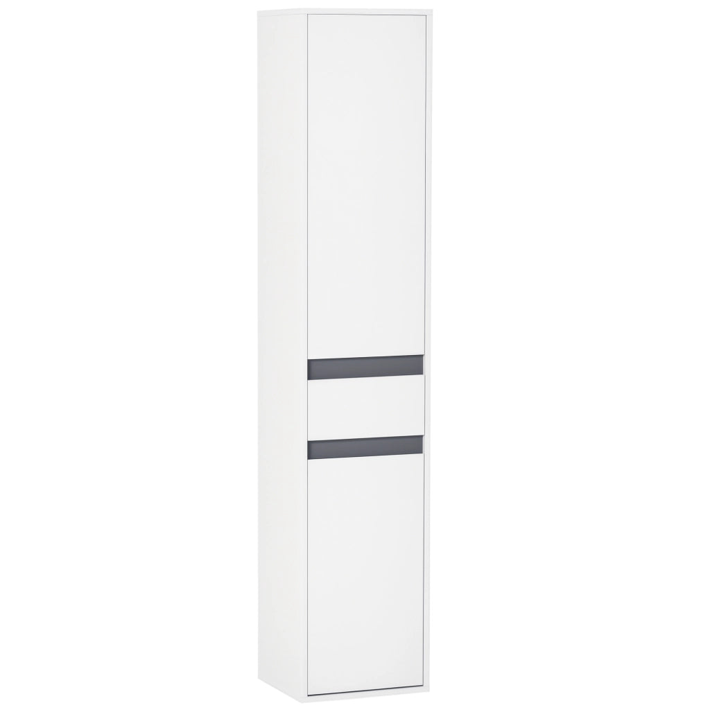 Mobile Bagno Colonna Contemporaneo ¨C zephmum ¨C 2 Ante 3 Ripiani Cassetto Bianco