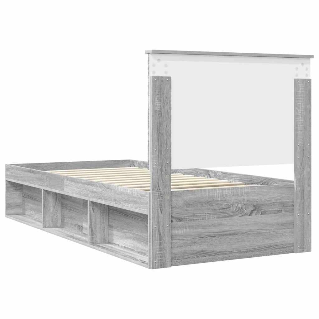 Struttura del letto Grigio Sonoma 90 x 190 cm Pino massello 3409404