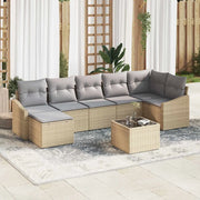 Set Divano da Giardino 8 pcs Beige e Grigio Chiaro polyrattan 3355489