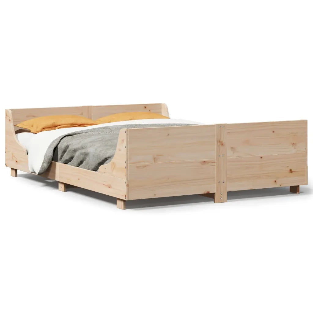 Letto senza Materasso 135x190 cm in Legno Massello di Pino 3302288