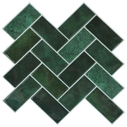 Piastrella a Spina di Pesce 20 pcs Verde Scuro 30 x 30 cm 42046190