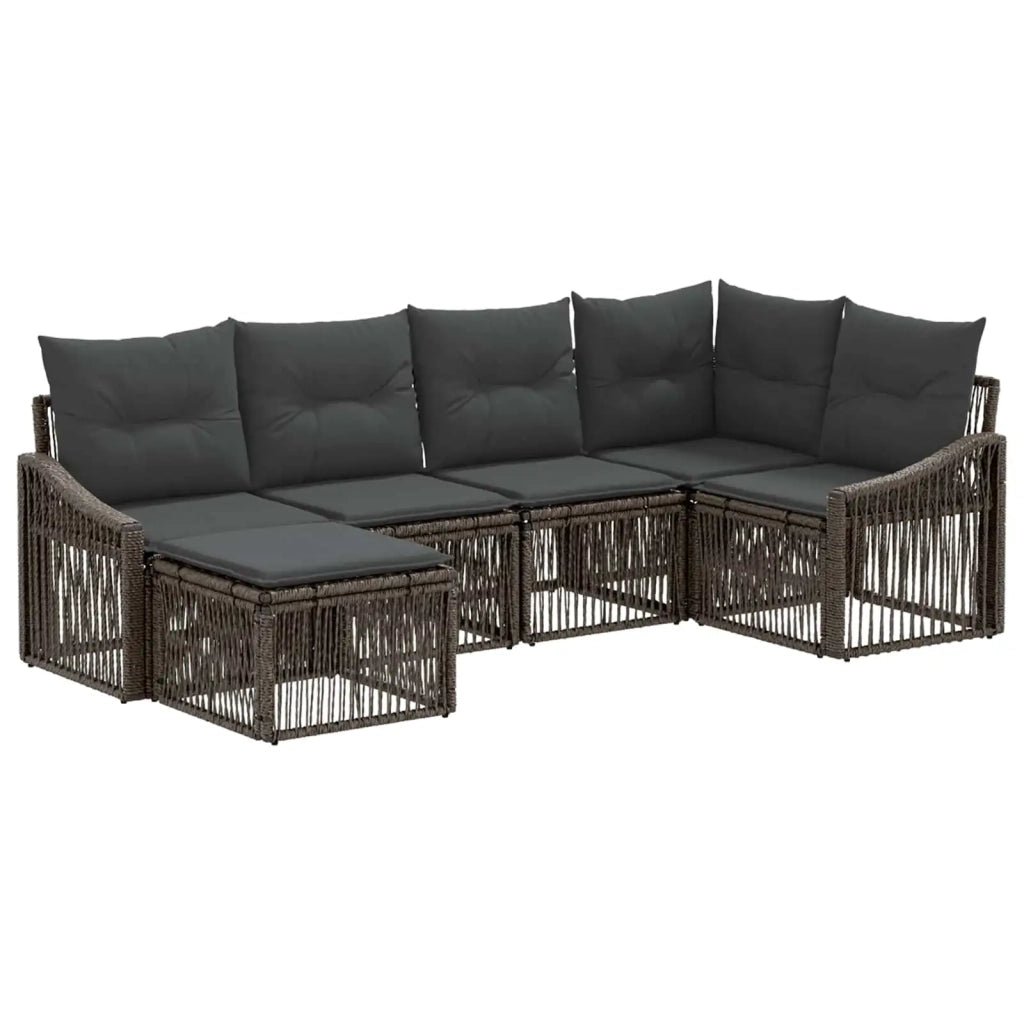 Set Divano da Giardino 6 pz Grigio polyrattan 3436073