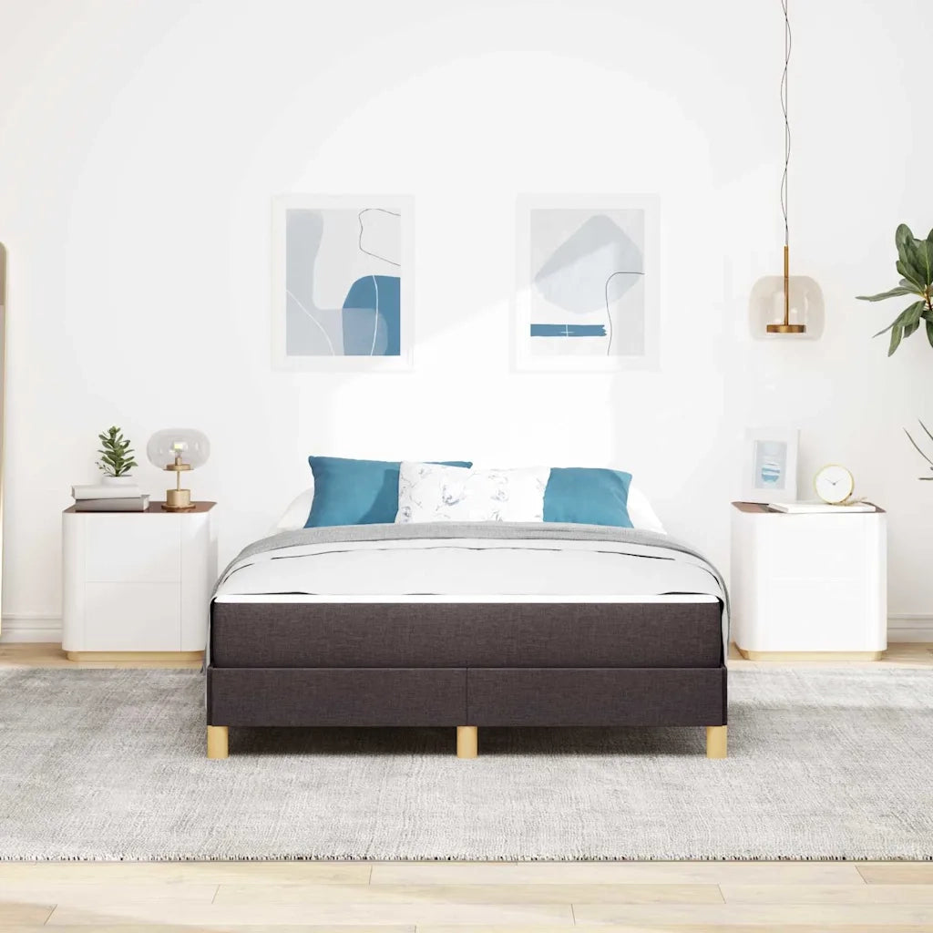 Letto a molle con materasso Marrone Scuro 140 x 190 cm Tessuto 3398566