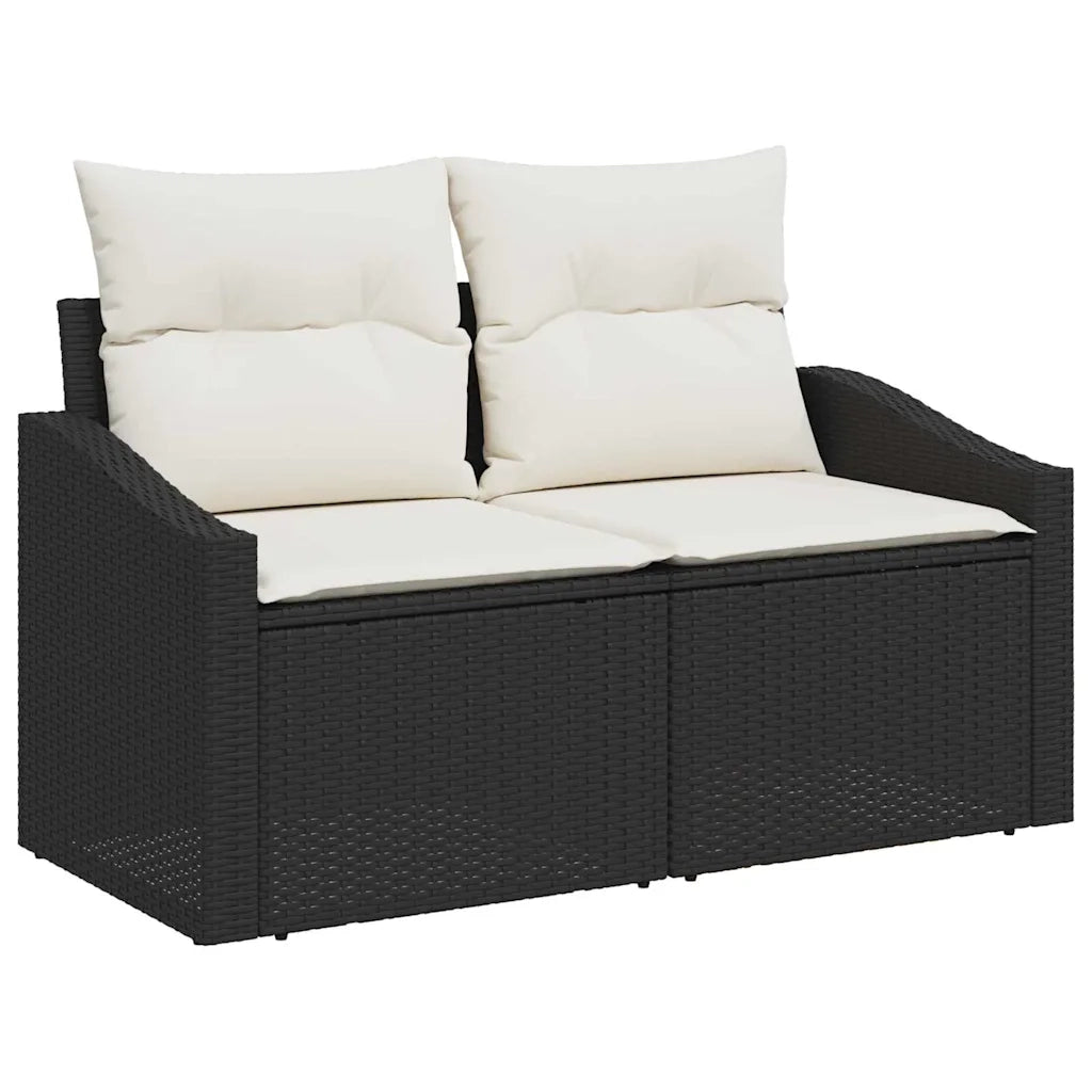 Set Divano da Giardino con cuscino 5 pcs Nero polyrattan 3347761