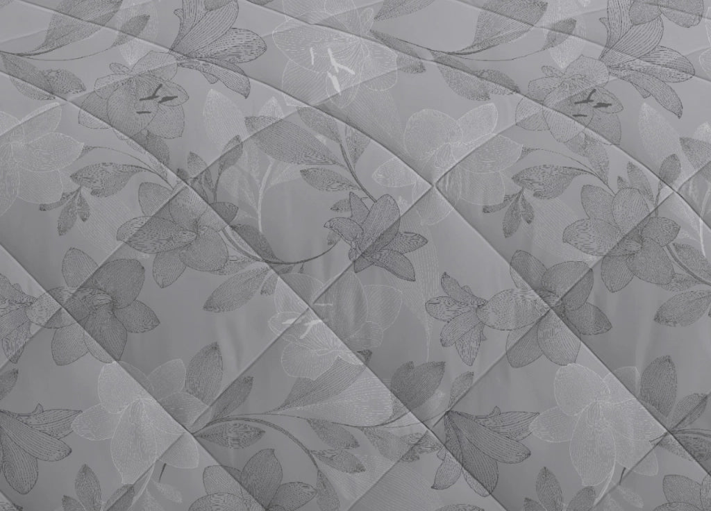Trapuntino Piumino Estivo Primaverile 100gr/mq Leggero Disegno Lily - 1 Piazza E Mezza - Grigio