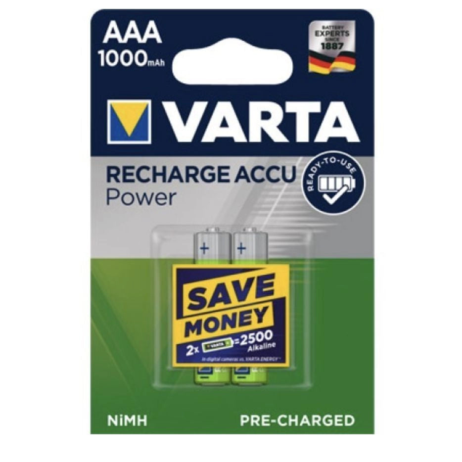 Batterie Ministilo ricaricabili Varta AAA 1000MAh x2
