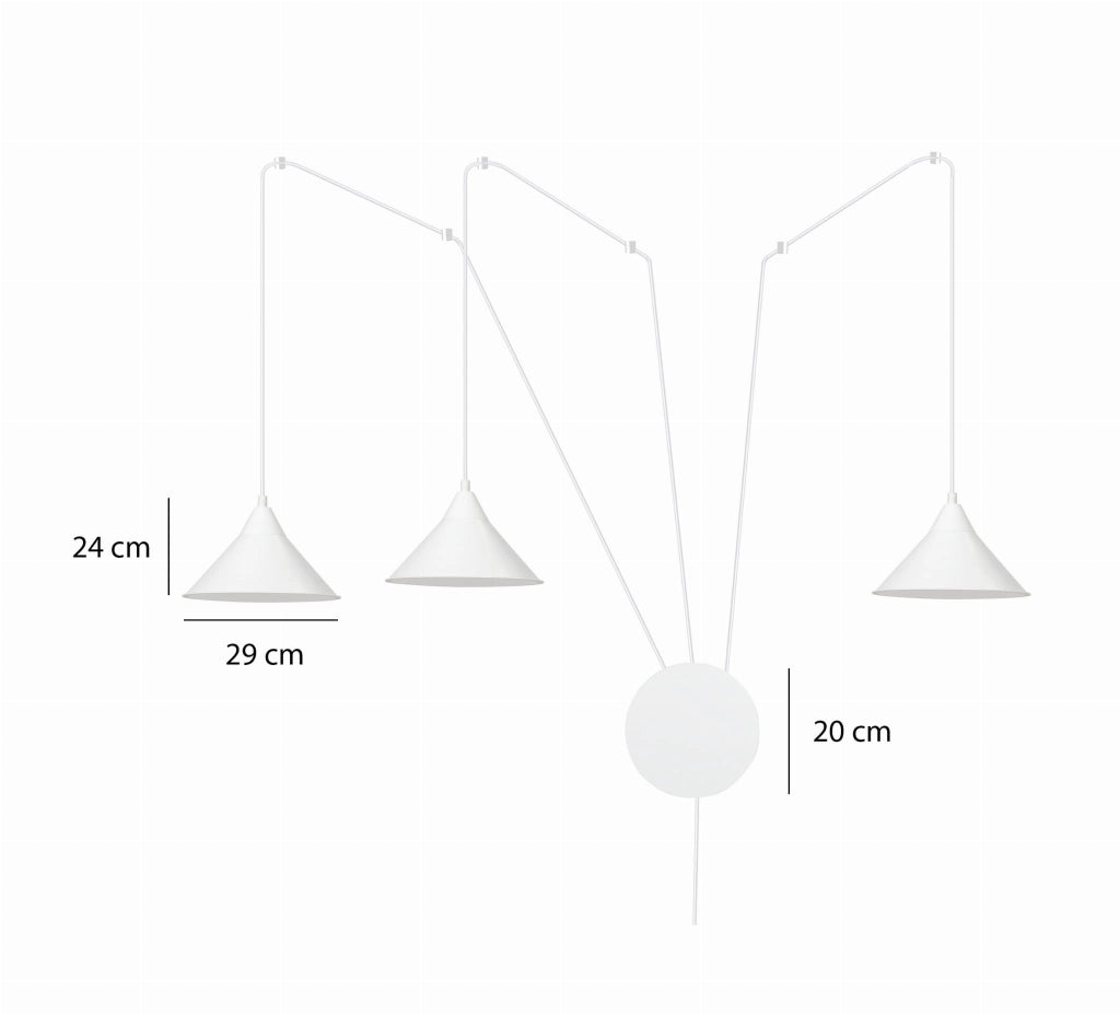Lampadario Emibig Abramo bianco 3 luci E27 regolabile