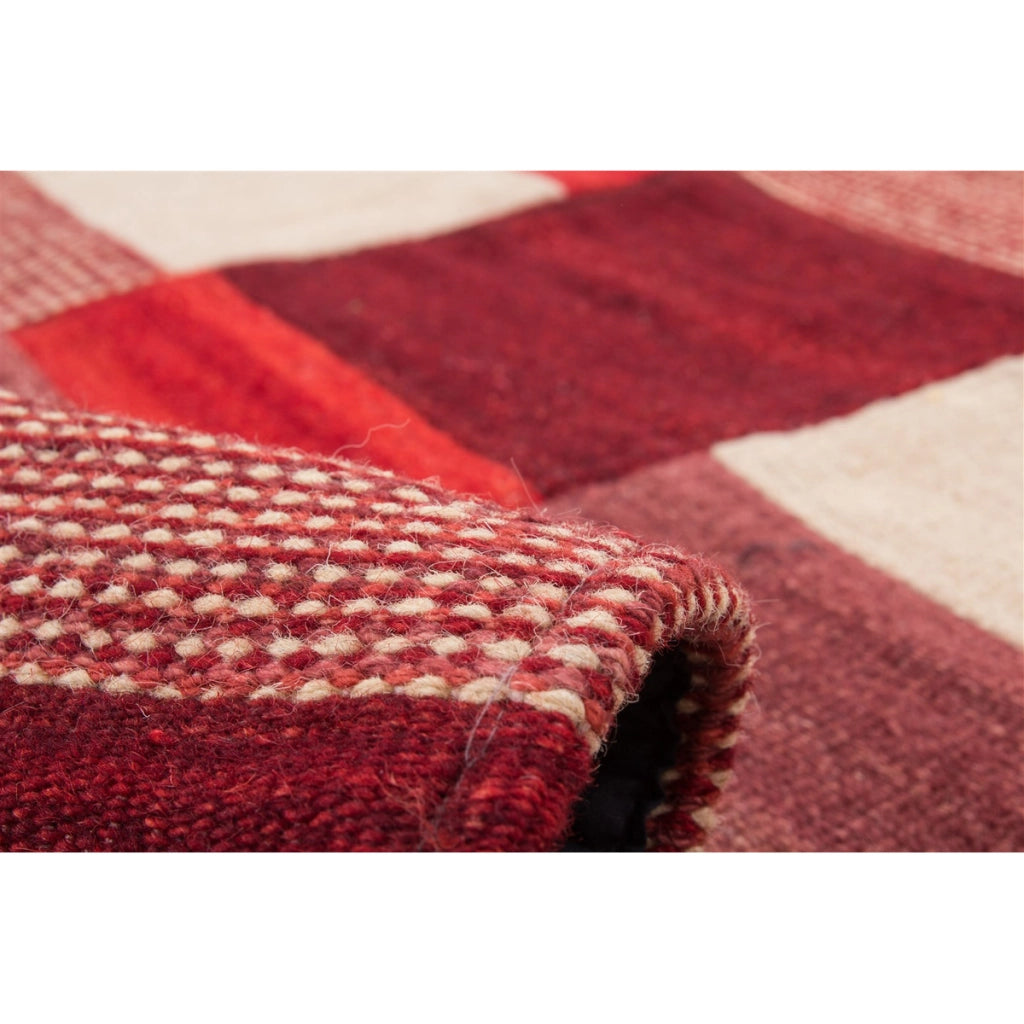 Tappeto Kilim Radical 230 in Lana e Cotone Rosso