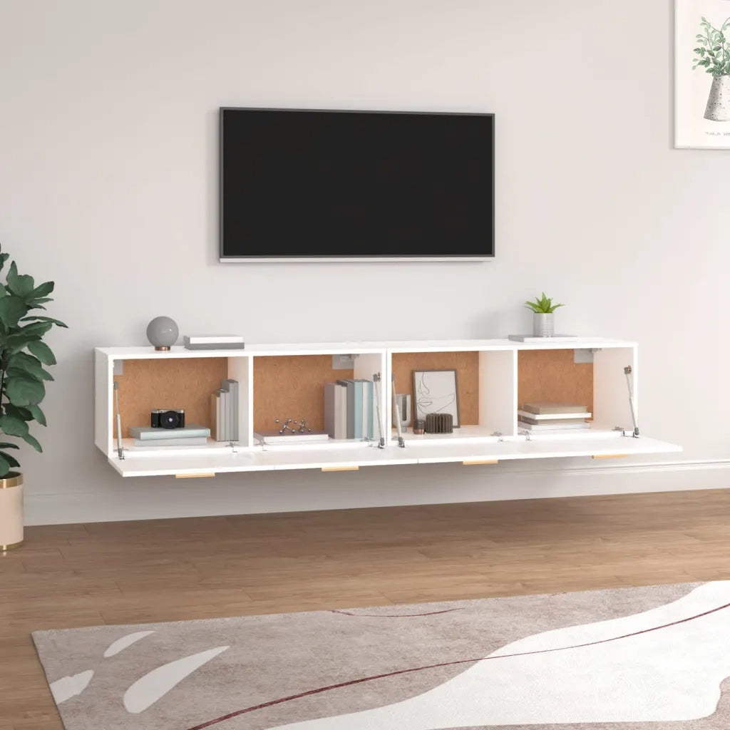 Mobili Parete 2pz Bianco 100x36,5x35 cm in Legno Multistrato 3115660
