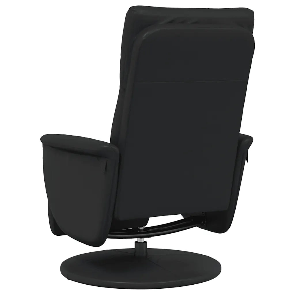 Poltrona Reclinabile con Poggiapiedi Nera in Similpelle 356549