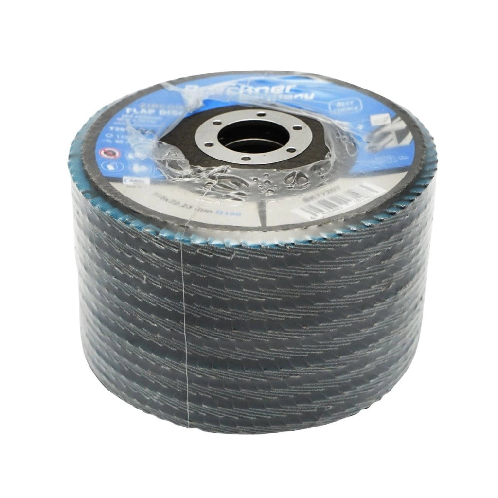 10 Dischi Lamellari Zirconio 115mm P100 per Acciaio INOX Metallo, Dischi Abrasivi, Disco Lamellare Breckner Germany