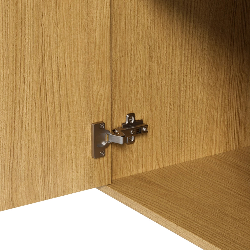 OKWISH Mobile da Ingresso con Specchio, 2 Cassetti, 1 Armadietto, Ripiani Aperti e Ganci Regolabili, Legno, 105 x 38 x 180 cm