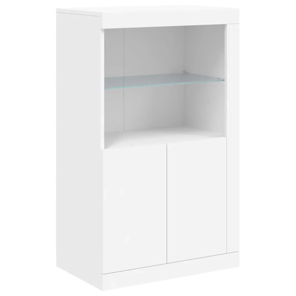Credenza | Madia | Buffet da pranzo | Armadio da pranzo con Luci LED Bianca 162x37x100 cm
