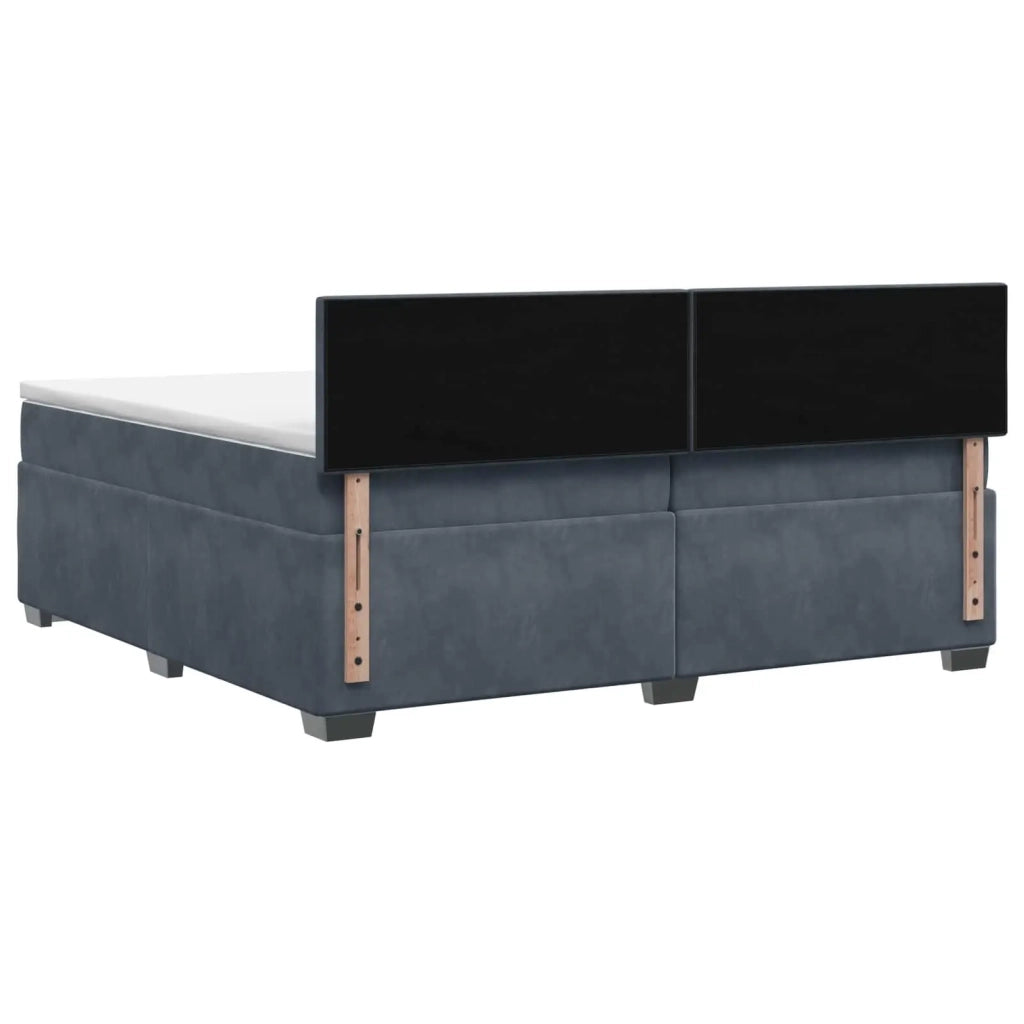 Letto con Box Spring, Materasso e LED Grigio Scuro 200 x 200 cm 3452241