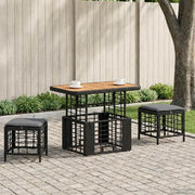 Set da Pranzo per Giardino con cuscino 3 pcs Nero e Grigio 42026760