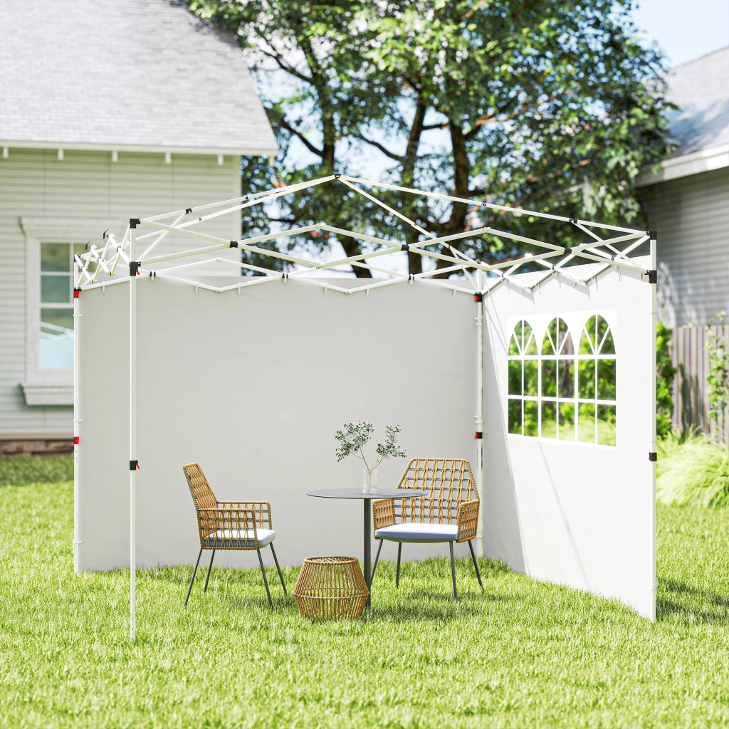 Pannelli laterali per gazebo 3x3m ¨C Xylo ¨C Set 2 pezzi con finestra tessuto Oxford bianco