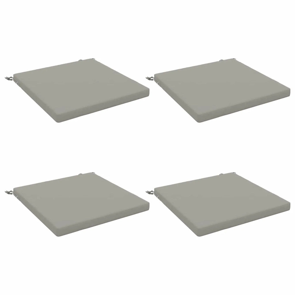 Cuscini per Sedia in 4 Pezzi SOEST 4 pz 100% Poliestere Grigio 945030