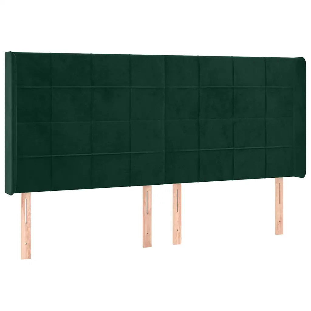 Testiera | Testata a LED Verde Scuro 163x16x118/128 cm in Velluto