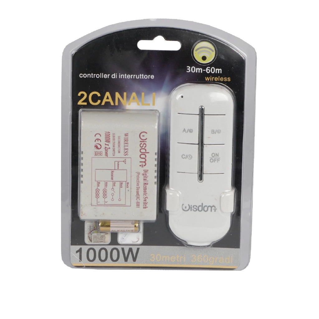 Centralina telecomando a 2 canali per controllo luci wireless