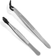 Set di Pinze in Gomma per Stampa Postale, Monete, Gioielli - Acciaio Inox con Punte in Silicio