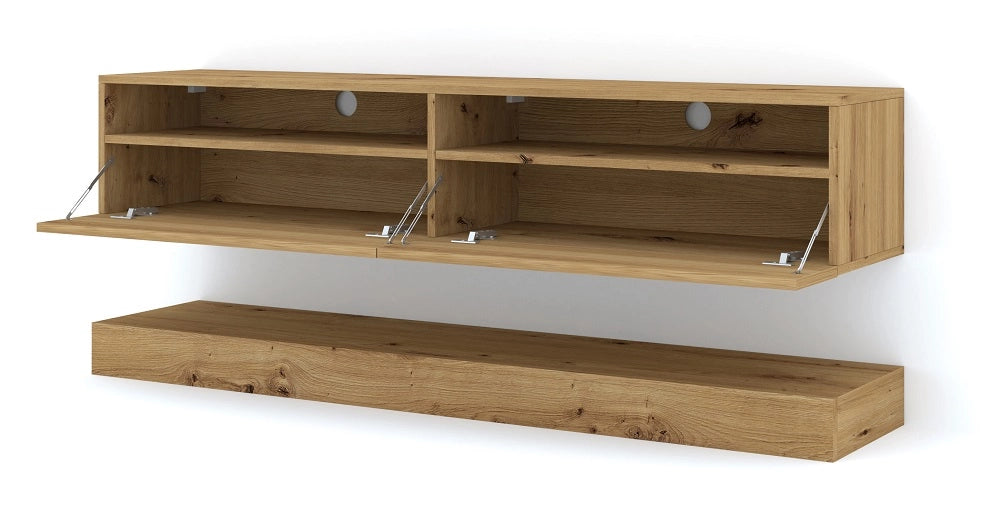 Mobile TV STAND DUO 160 sospeso e a terra colore Rovere