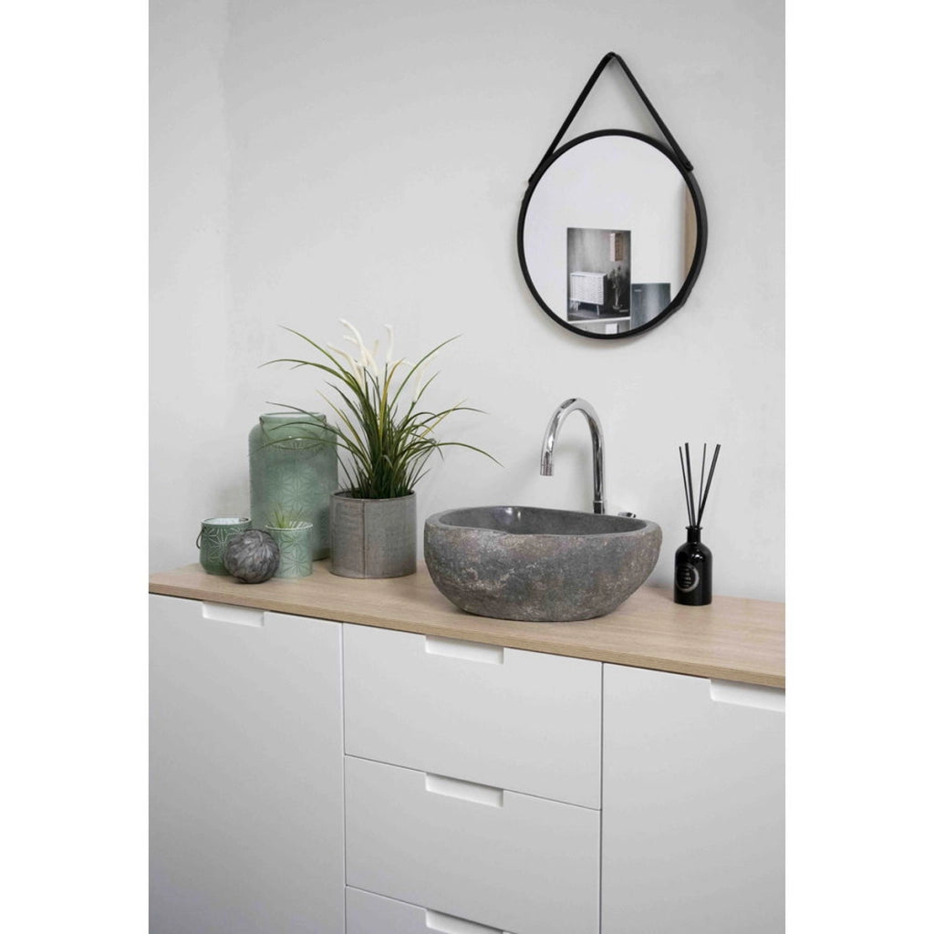 Lavabo Donau, Grigio, Pietra, 40x35x15 cm
