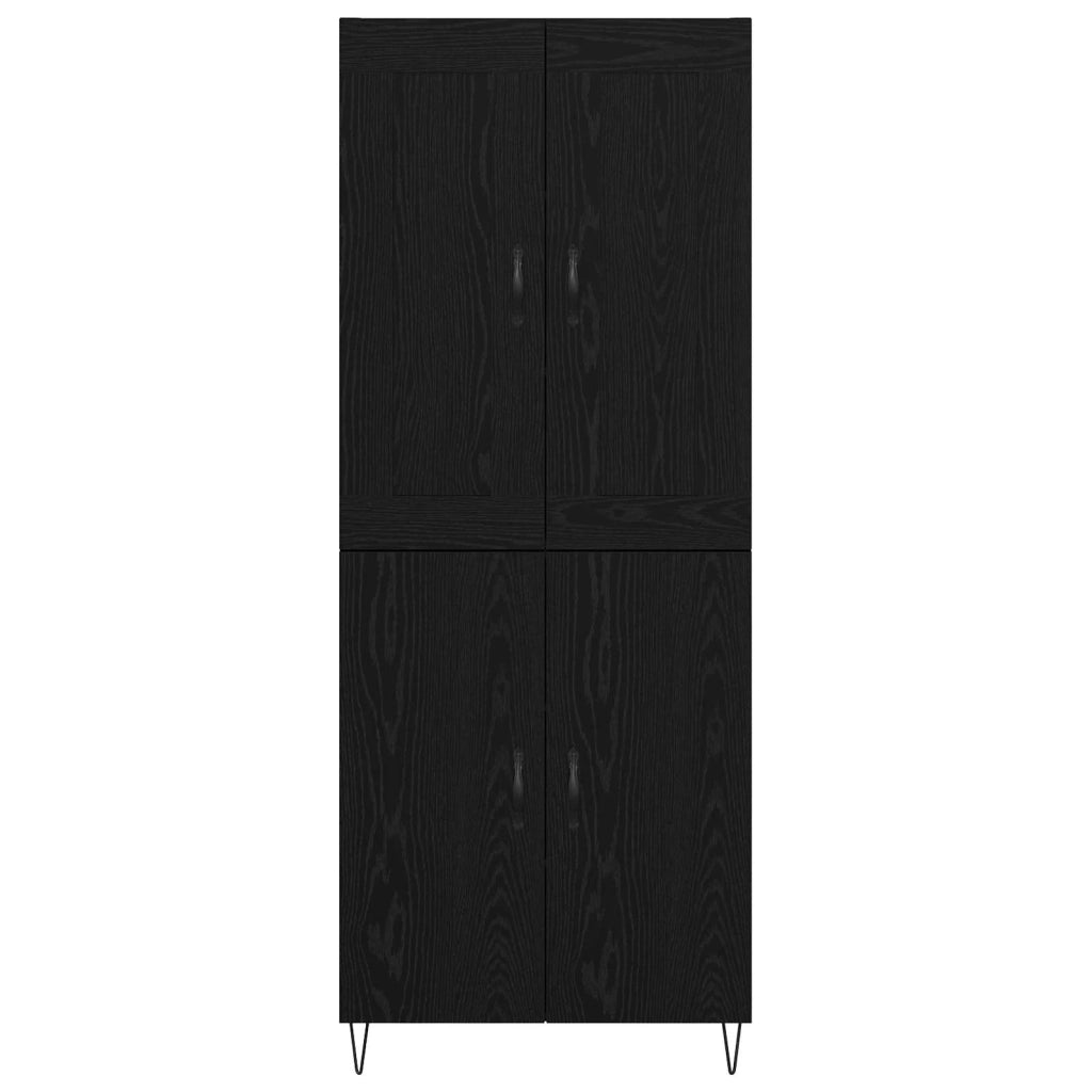 Credenza-Buffet-Armadio da cucina Rovere Nero 69,5 x 34 x 180 cm Legno multistrato 154066