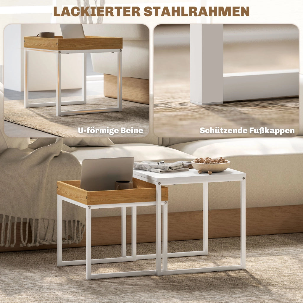 Tavolino da caff¨¨ ¨C Minimal ¨C MDF, metallo, bianco