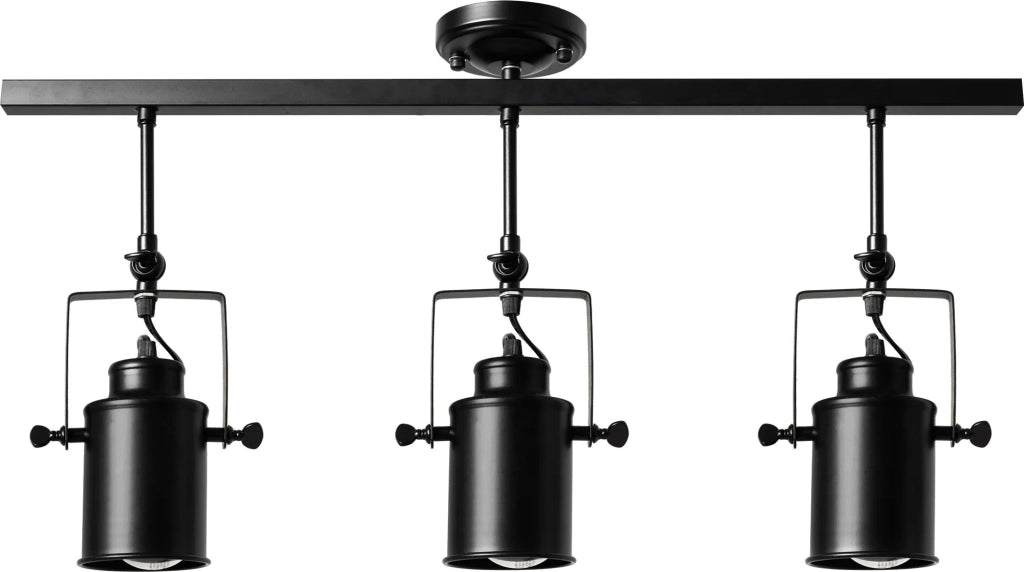 Riflettore Lampada Mobile Spot Da Soffitto Triplo Nero E27 APP487-3C