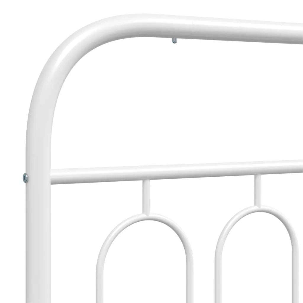 Letto matrimoniale | Letto per adulti | Giroletto con Testiera e Pediera Metallo Bianco 150x200 cm