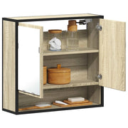 Mobiletto con specchio per bagno-Armadietto a Specchio da Bagno in rovere Sonoma 65x20x60 cm in legno ingegnerizzato 453562