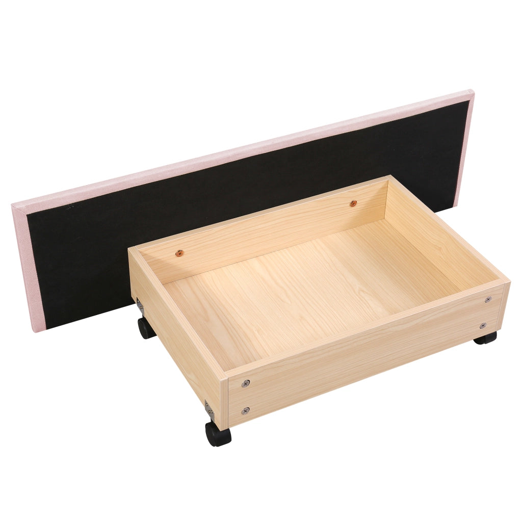 letto imbottito lino rosa 90 x 200 cm