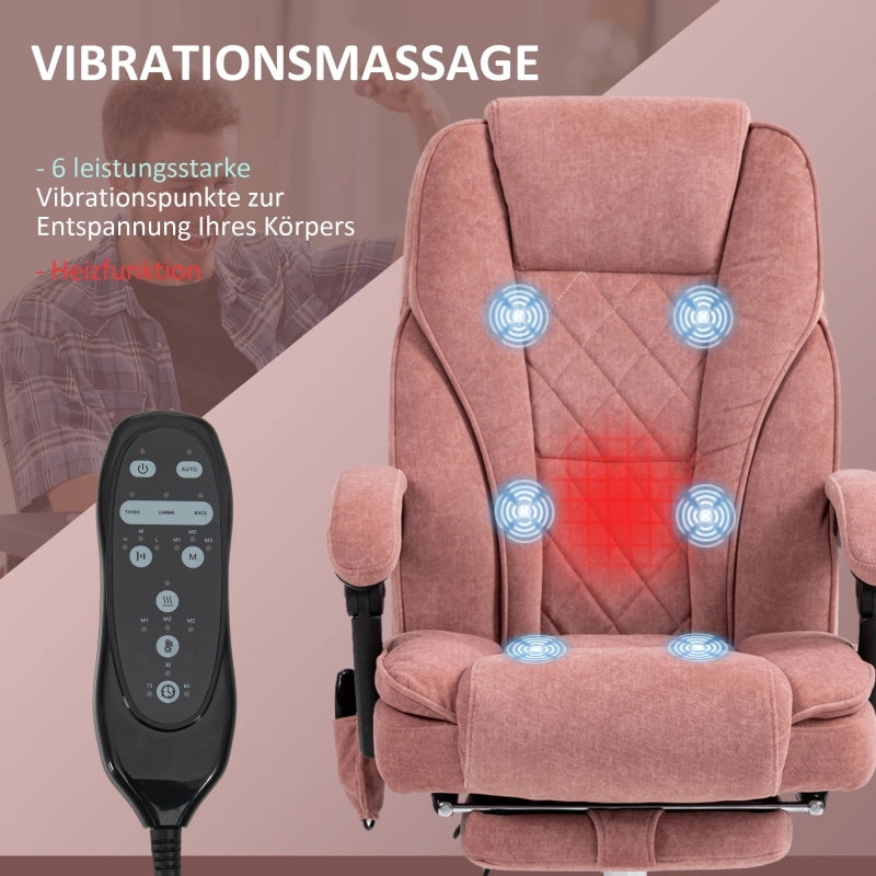 Sedia da ufficio con massaggio vibrante, sedia ergonomica da scrivania con funzione reclinabile, riscaldamento, sedia girevole regolabile in altezza