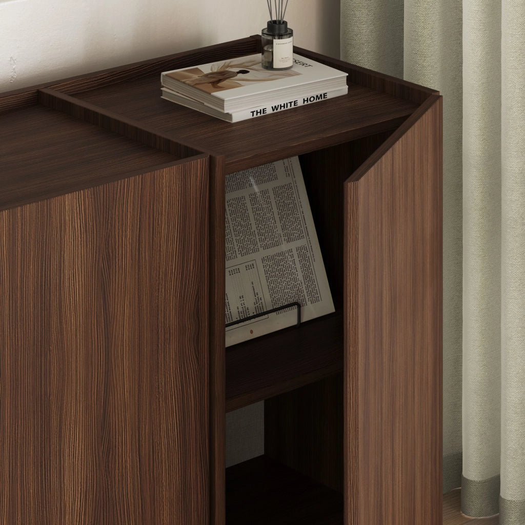 Credenza in legno "Dorma" - 180 x 45 x 80 cm - Noce Milano