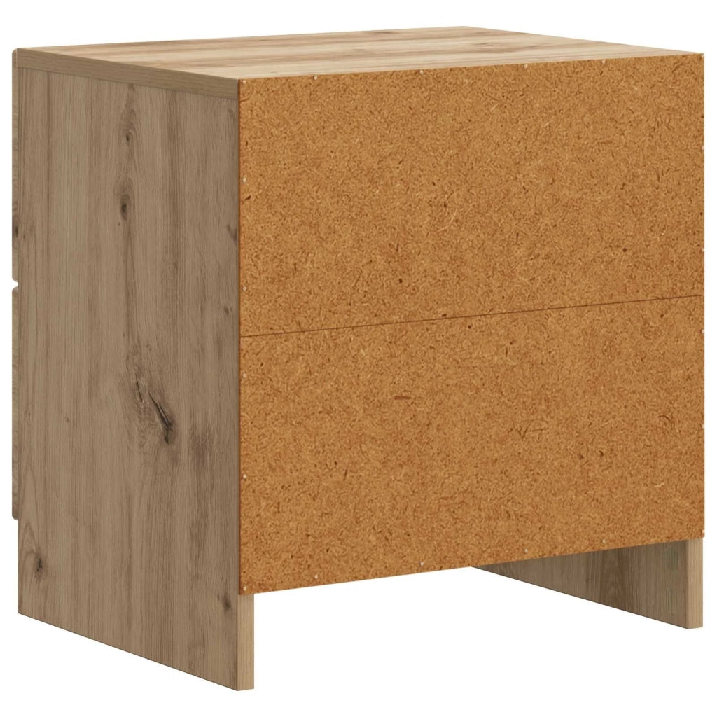 Set di 2 Comodini | Armadio da Notte | Mobiletto da notte Rovere Artigianale 43 x 34,5 x 44,5 cm