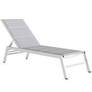 Sdraio Imbottita, Schienale 6 Posizioni, Telaio Alluminio, Capacit¨¤ 120 Kg, Grigio Chiaro