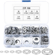 Set di 460 anelli di chiusura piatti in acciaio di carbonio assortimento M3 M4 M5 M6 M8 M10 M12.