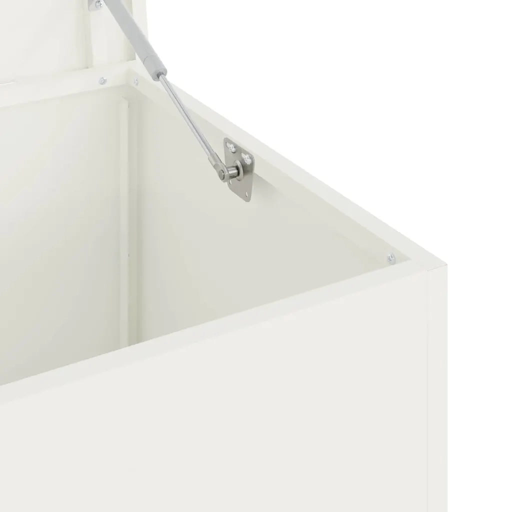 Scatola di Stoccaggio Esterno Bianco 100 x 50,5 x 50 cm Acciaio 874561