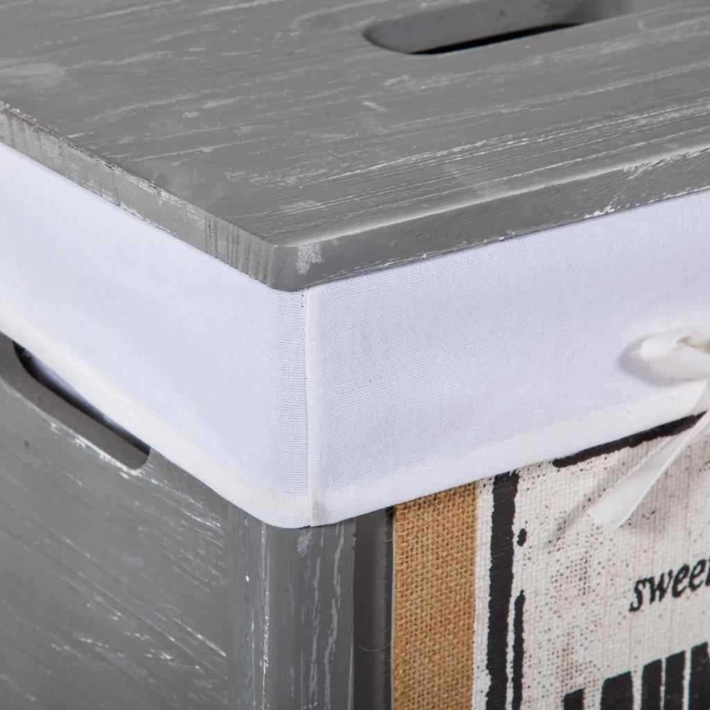Set armadio e 5 cestini in legno grigio