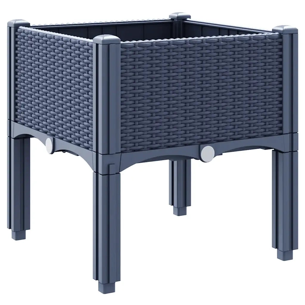 Fioriera da Giardino con Gambe Grigio Blu 40x40x42 cm in PP 367886