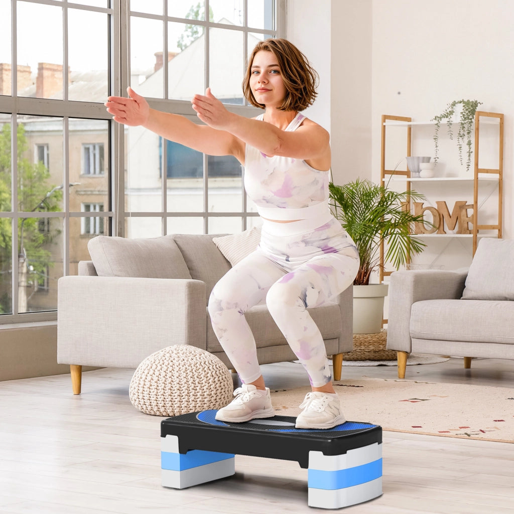 Stepper Fitness Regolabile ¨C Minimal ¨C Blu e Nero