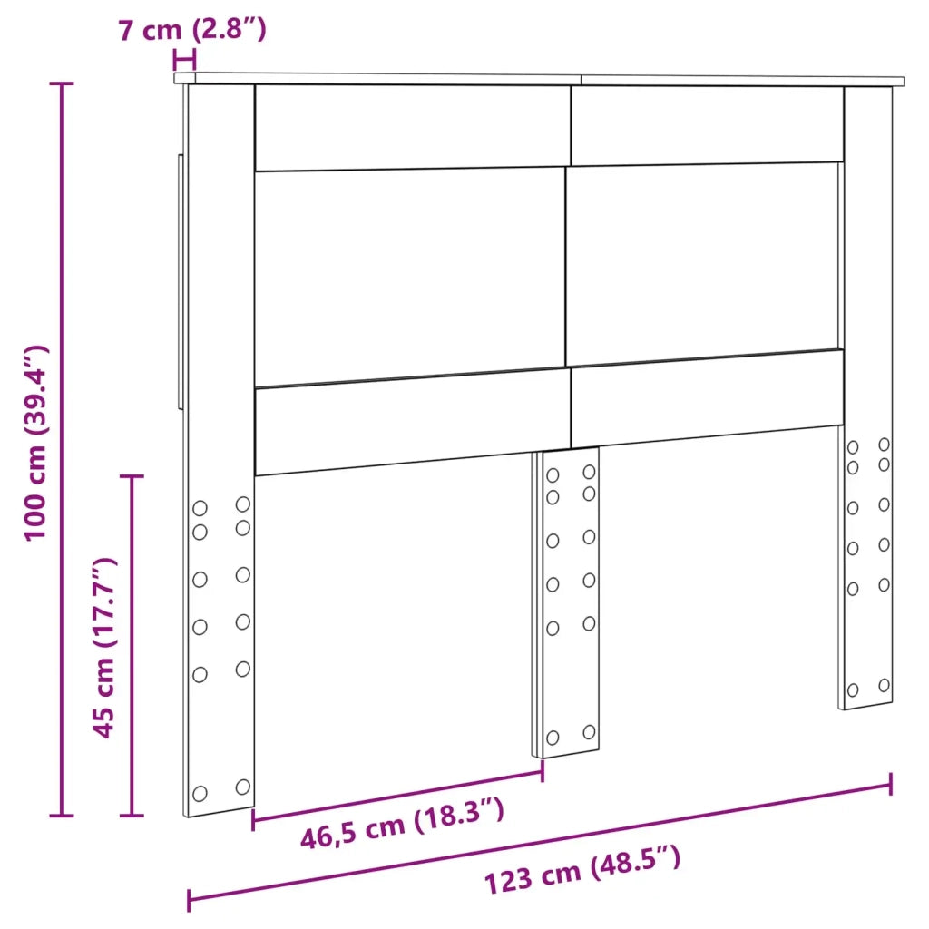 Testiera | Testata con Testiera | Testata Rovere fum¨¦ 120 cm Legno multistrato