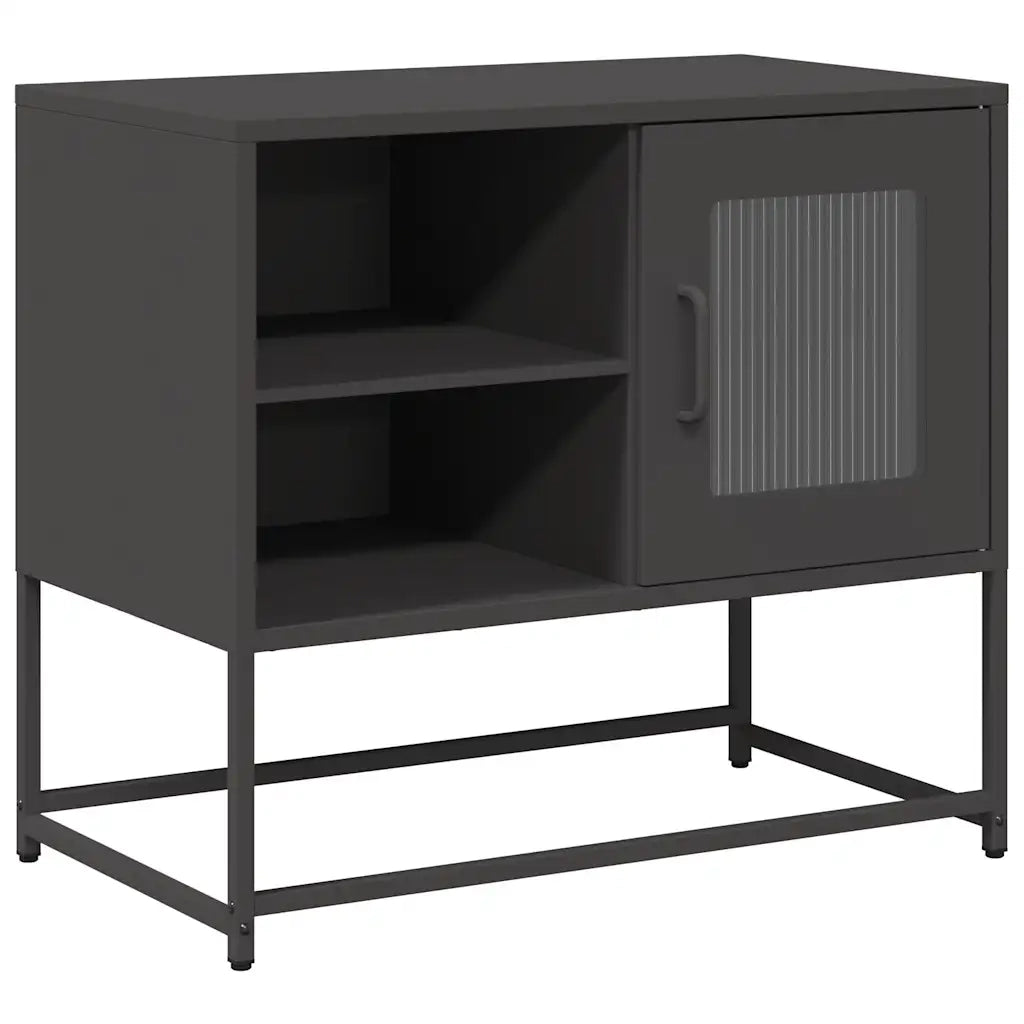 Mobile TV-Credenza per TV-Console TV Nero 68x39x60,5 cm in Acciaio 644134