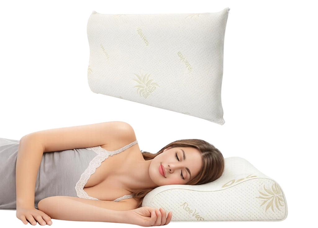 Guanciale Cuscino Letto 50x80cm Anallergico Memory Cervicale Mod. Aloe