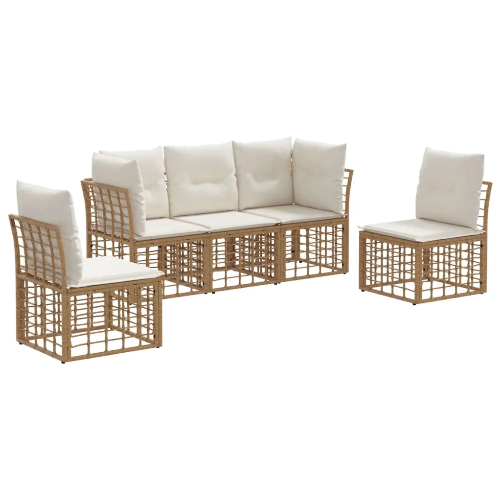 Set di divani da esterno | Set Salotto da Giardino Naturale Poliestere