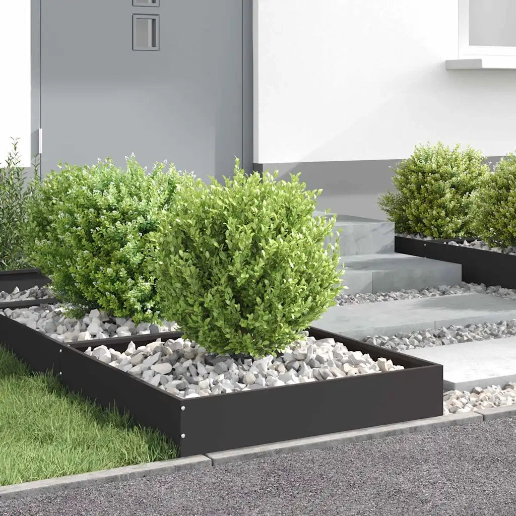 Bordura per Prato Nero 60 x 60 x 13 cm Acciaio 874730