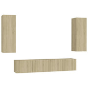 Set di Mobili TV 4 pz | Armadietto TV | Mobile Porta TV Rovere Sonoma in Legno Multistrato
